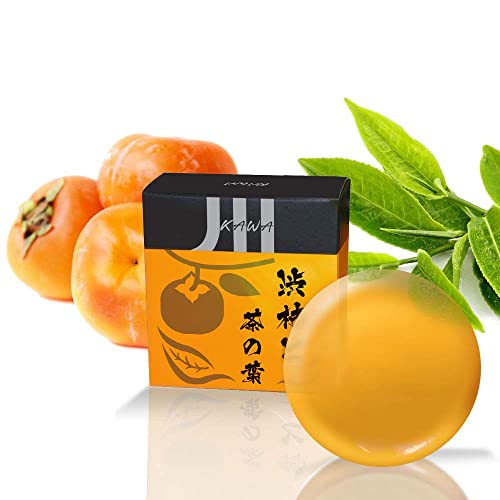 KAWA Anti-Aging Odor Soap with Japanese Persimmon & Green Tea Extract | Removes Body Odor Due to Hormonal Imbalance | 100g (3.5oz) Made in Japan