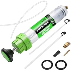 SWANLAKE 500cc Fluid Extractor & Fill Pump, Automotive Fluid Pump Extractor, Oil Change Pumps with 23'' Long Hose, 2PCS 12'' Extension Tubes, Suction Pumps for Lawn Mowers Cars