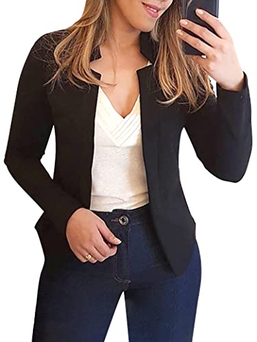 Ytfsrukp Womens Casual Long Sleeve Work Office Blazer Suit Jacket Lightweight Open Front Jacket Short Blazer Casual Coat