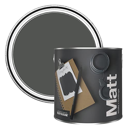 Rust-Oleum Colours Matt Emulsion Wall and Ceiling Paint - Graphite 2.5L