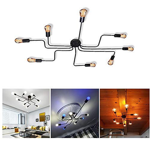 UFLIZOGH Lámpara Techo Led Vintaje Industrial Araña