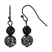 1928 Jewelry Black Ball Dangle Earrings