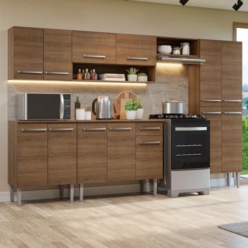 Catálogo para Comprar On-line Cocina Integral Con Estufa los más solicitados. 50 Madesa Cocina Integral Completa 293cm Emilly 10 - Marrón