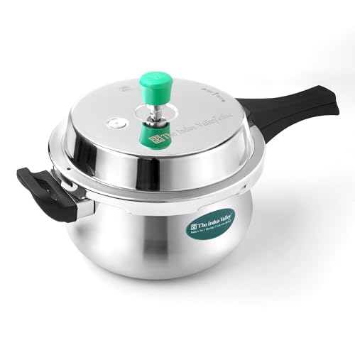 Image of The Indus Valley Triply Stainless Steel 5.5 Litre Pressure Cooker Outer Lid | Handi pressure cooker| Induction Friendly | ISI-Certified, Nonstick 3-Layer Body, 100% Pure & Toxin-Free, 5 Years Warranty