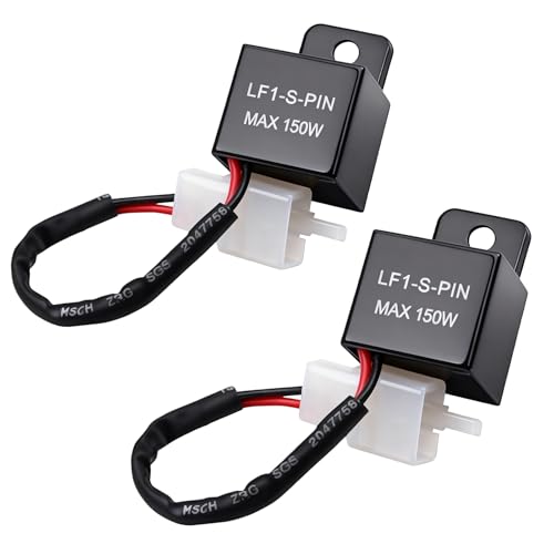 2 Pezzi Relè Lampeggiante LED 12V 2 Pin, Relè Frecce LED Universale per Moto Auto Scooter, Flasher LED con Frequenza Regolabile Anti Iper Lampeggio, Accessorio Ricambio Indicatori di Direzione