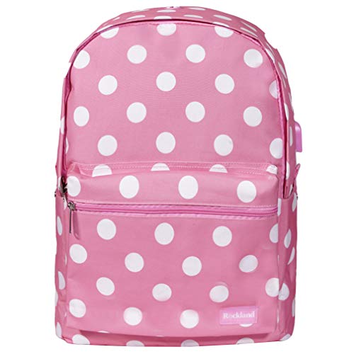 Rockland Classic Laptop Backpack, Pinkdot, Large