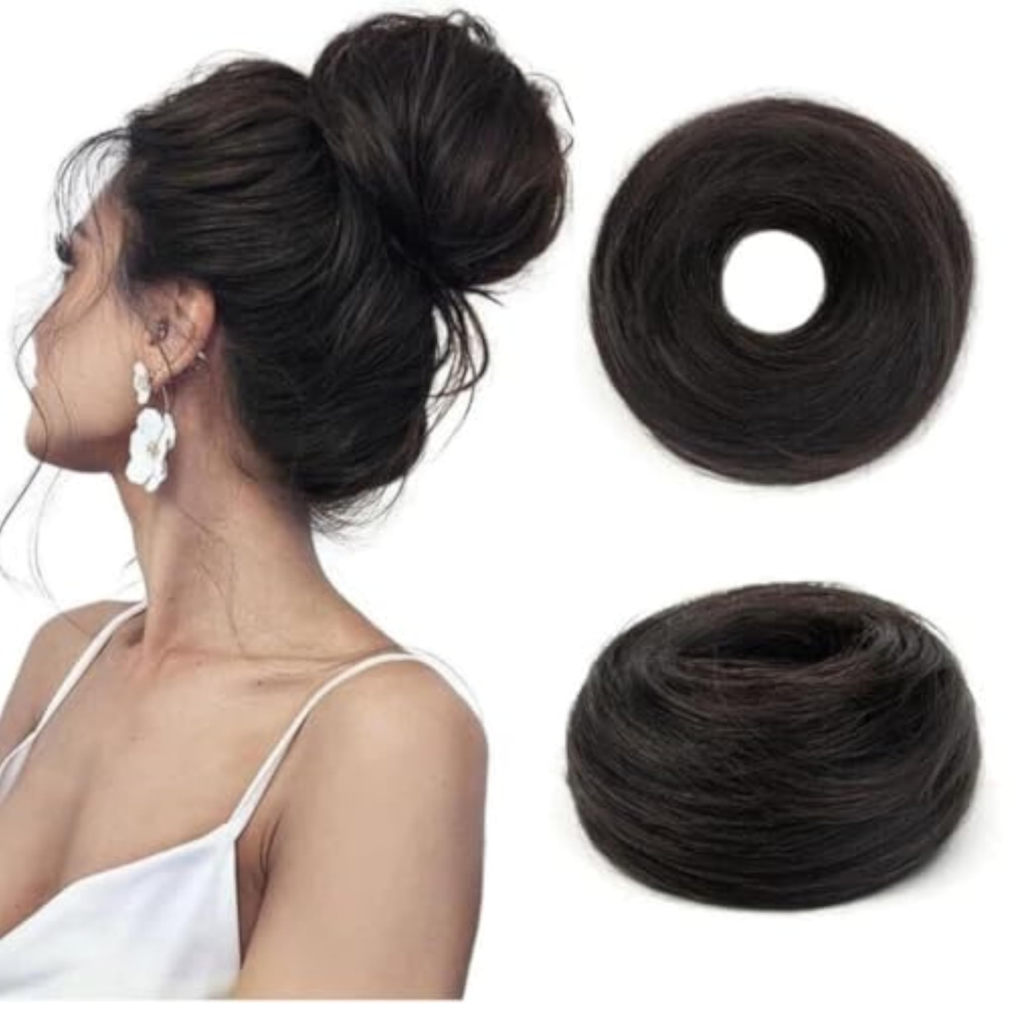 Brown Messy Bun Hair Extension with Elastic Band for Women