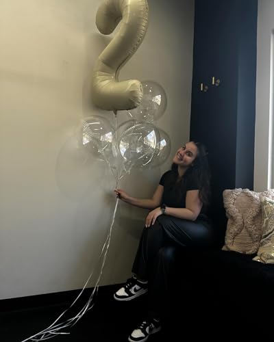 Image of Cream 4 Balloon, Number Balloons 40 Inch, 4th Cream Party Decorations, Four Large Numbers for Party Decor, Number 4 Balloon