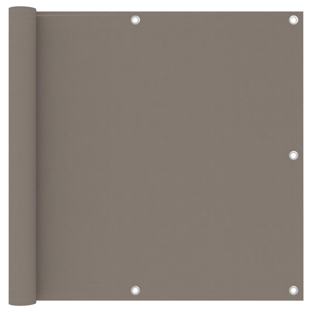 Auvent pour balcon en tissu Oxford gris taupe 90x500 cm