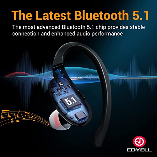 Image of EDYELL Overhook C5P True Wireless Bluetooth Earbuds /Earphones /in-Ear TWS Stereo Headphones with Advanced Bluetooth V5.1 IPX7 Waterproof Extra-Long Playtime, Built-in Mic with Deep Bass for Sports and Workout
