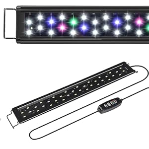 AQUANEAT LED Aquarium Light for 12 to 16 Inch Fish Tank, Auto On Off with Timer, Full Spectrum, Adjustable Brightness, Daylight Moonlight Mode, for Fresh Water Low-to-Mid Light Plants