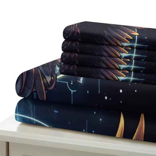 Housse de couette aigle microfibre facile d'entretien avec zip invisible