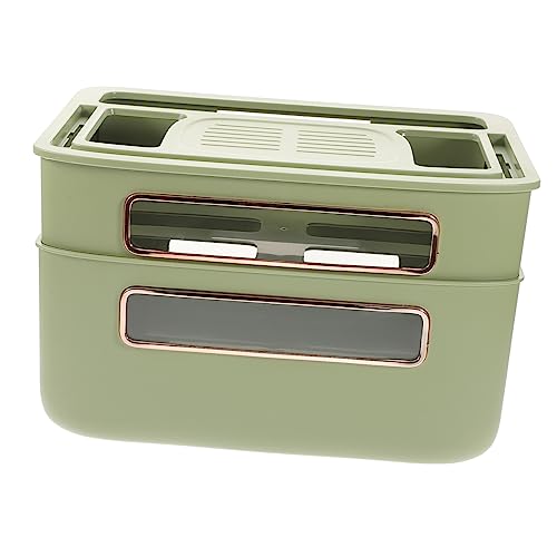 Boîte de rangement pour routeur et organisateur de câbles double couche