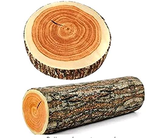 Flybloom Natural Wood Design Tree Trunk Log Cushion Soft Chair Cushion Pillows Gift Home Sofa Cushion (style1)