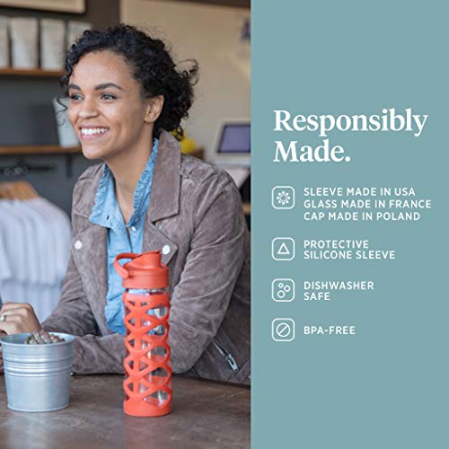 Lifefactory Bottiglia con Tappo, Vetro, Oceano, 22...