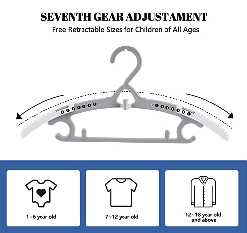 Houísm 36Pack Baby Nursery Closet Hangers, 11"-15" Extendable Laundry Infant Pant Hanger For Growing Kids Clothes - Newborn Baby Gift - Adjustable Children Coat Hanger For Girl Boy Toddler Kids #TOP3