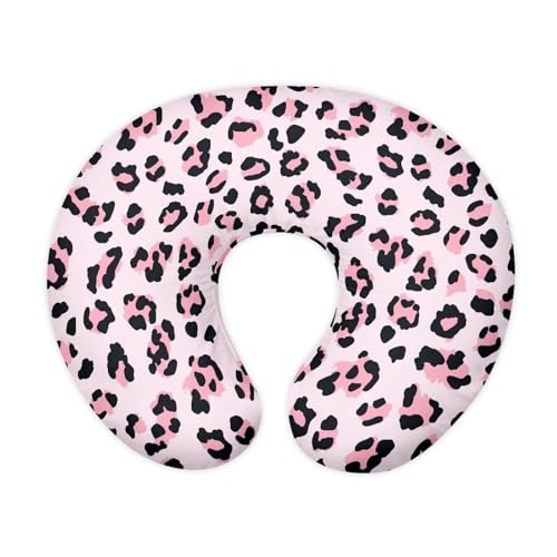 Image of Leopard Pink Nursing Pillow Cover for Infant Removable Neutral Breastfeeding Pillow Cover Soft Stretchy Breastfeeding Pillow Slipcover