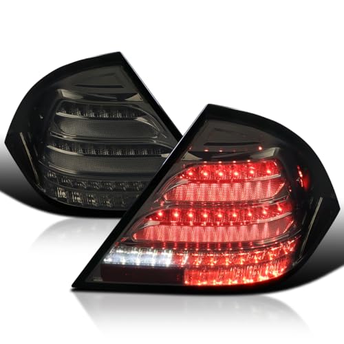 SPEC-D TUNING Smoke Full LED Sequential Tail Lights Compatible with 2001-2004 Mercedes-Benz W203 C-class Sedan