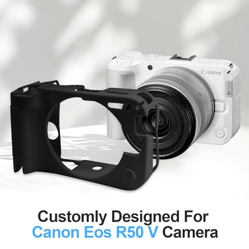 Funda Protectora para Cámara Canon EOS R50 V en Silicona Negra miniatura 2