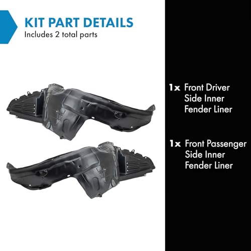 Image of TRQ Front Inner Fender Liner Set Compatible with 2008-2011 Subaru Impreza SU1248117 SU1249117