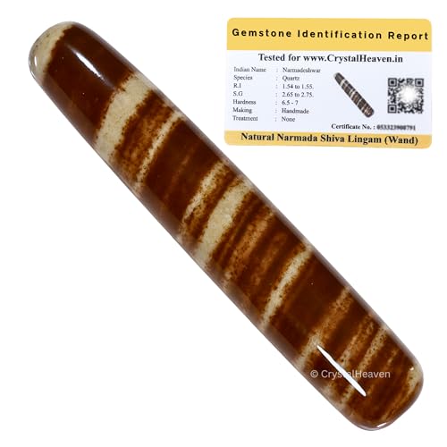 Image of Shiva Lingam Narmada Stone Crystal Wand - Smooth Crystal Wand for Energy Healing, Chakra Balancing, Meditation and Home Decor - Crystals and Healing Stones for Gift