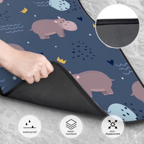 Alfombrillas de coche antideslizantes juego de 4 piezas en neopreno impermeable con hipopótamos 4