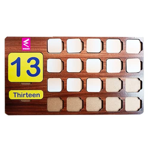 Puzzle board showing number 4 and four counting slots filled