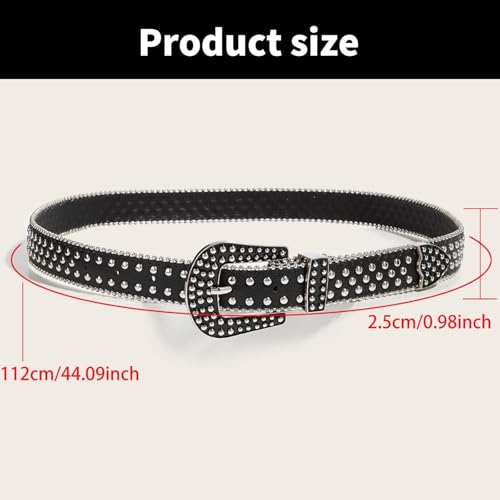 Rivet Studded Pin Buckle Belt Adjustable Pants Belt Women Men Cool Waistband Punk Styles Daily Streetwear Waist Decors3