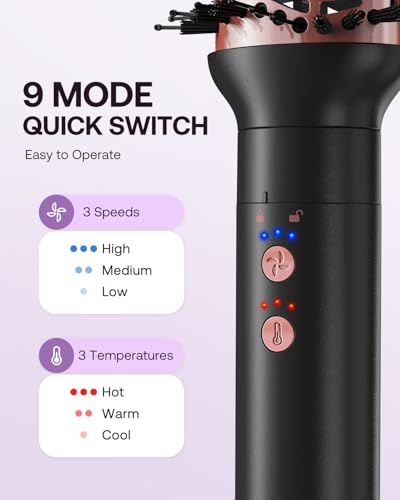 Image of Kinked 6-in-1 Hot Air Styler Wrap, High-Speed Hair Dryer Brush Blow Dryer with 2 Auto Wrap Curlers for Curling, Straightening, Volumizing, Fast Drying & Frizz-Free Styling for All Hair Types