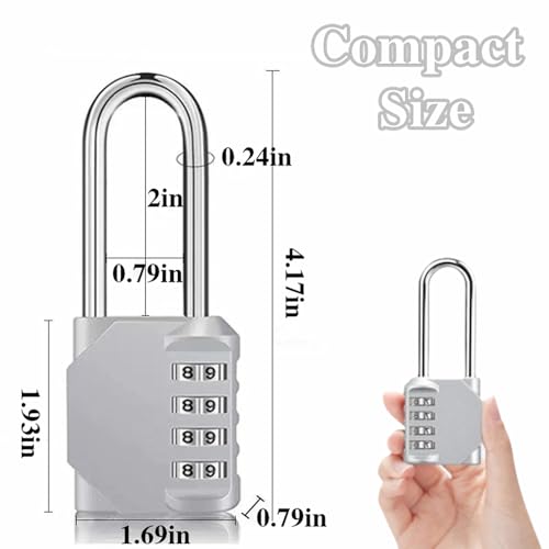 Image of 2 Pack Combination Locks, 4 Digit Outdoor Waterproof Padlock for School Gym Sports Locker, Fence, Toolbox, Case, Hasp Cabinet Storage.
