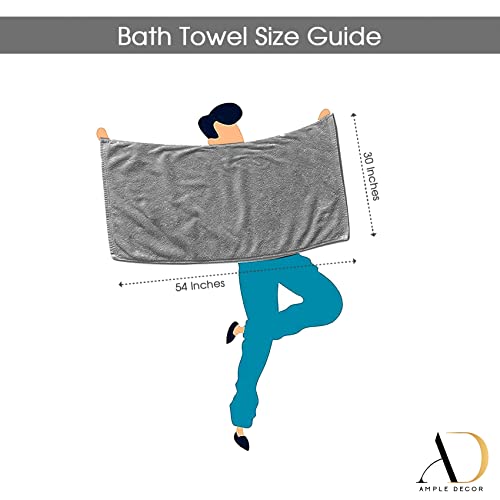 Ample Decor Bath Towels 30 X 54 Inch 100% Cotton 600 Gsm, Oeko Tex Certified Absorbent Soft Premium Quality Durable Machine Washable, Ideal Bathroom, Pool, Hotel, Spa - Red #TOP6