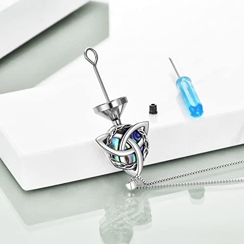 WINNICACA 925 Sterling Silver Celtic Knot Necklace Compass Jewelry Vintage Irish Witch's Knot Pendant Triple Moon Goddess Hecate Jewelry Birthday Christmas Gift to Women Girlfriend Her4