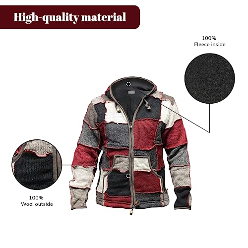 Shopoholic Fashion Mens Winter Patch Wool Hippie Jacket3