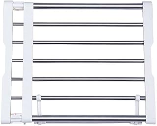 BAOYOUNI Extendable Closet Shelf Rod Clothes Hanger Organizer Heavy Duty Metal Storage Rack DIY Separator Divider (45-70cm)
