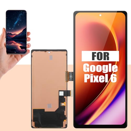 OLED Screen Replacement for Google Pixel 6 6.4 with in-Display Full Assembly & Complete Repair Tool Kit for Google Pixel 6 GB7N6 G9S9B G8VMU - Vivid Display (Black)