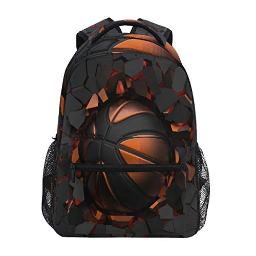 AUUXVA Backpack Art Painting Basketball Crash School