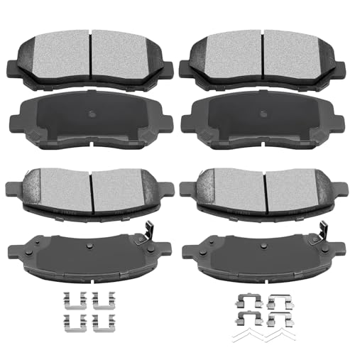 Image of ECCPP D1647 D1623 Front Rear 8PCS Ceramic Brake Pads Set For Dodge For Dart | 2013 2014 2015 2016;w /Hardware