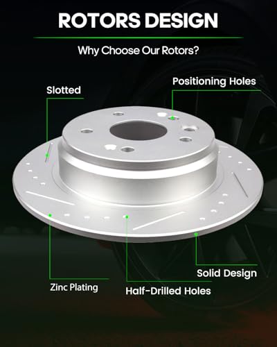 Image of SCITOO Rear Brake Rotors 2x Drilled & Slotted Brakes Rotor:31286
