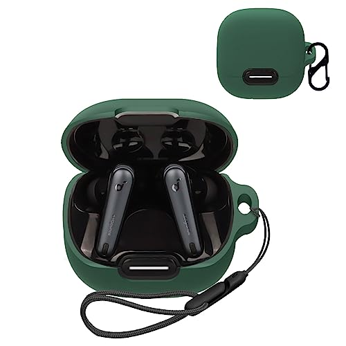 Anker Soundcore Liberty 4 NC �p �P�[�X �J�o�[ �yNOUKAJU�z ���C�����X �C���[�z�� �V���R�� �ی�P�[�X �i�J���r�i�t��+�X�g���b�v�t�� �j �����h�~ �L�Y�h�~ �ϏՌ� �����[�d�\ �h�� �h�o (�O���[��)