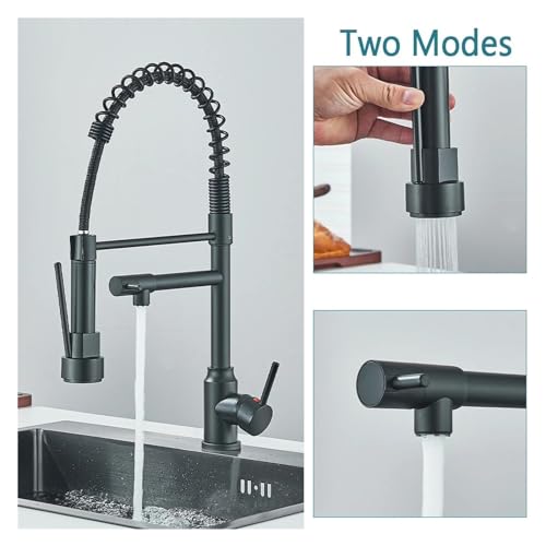Grifo de fregadero de cocina de acero inoxidable extraíble con mezclador de agua fría caliente y muelle 5