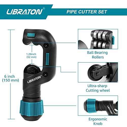 Libraton Copper Pipe Cutter, Tube Cutter (4-32mm), Stainless Steel Pipe Cutter Heavy-Duty - Image 2