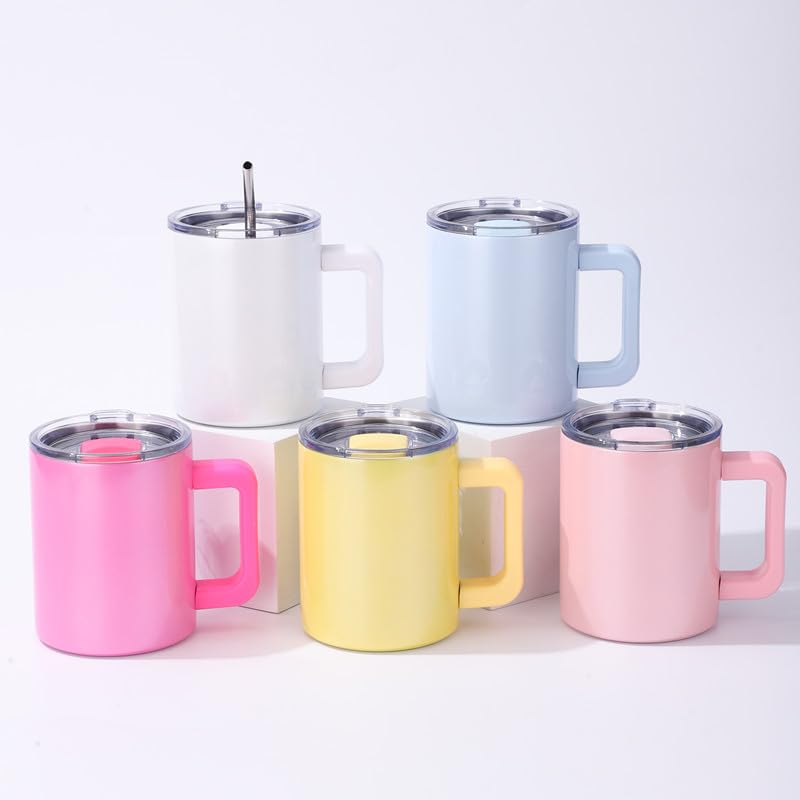 Buwaters 12 oz case (25 Units) Sublimation Tumbler Mug Stainless Steel Vacuum Insulated Colored with Magnetic Lid