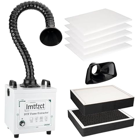 Solder Fume Extractor, DTF Smoker Purifier, 100W, Low-Noise, 3-Stage Filters Adjustable Speeds With A Hose For DTF meachine Cover