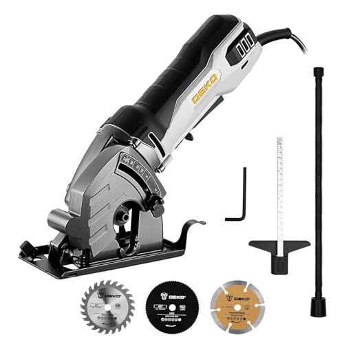 Mini Handkreissäge 600W: DEKOPRO Kleine Handkreissäge 5500RPM,85mm Sägeblatt,Einstellbare Tiefe bis 27mm,Staubanschluss mit Schlauch,Parallele Führung–Mini Kreissäge für Holz,Metall,Fliesen,Kunststoff