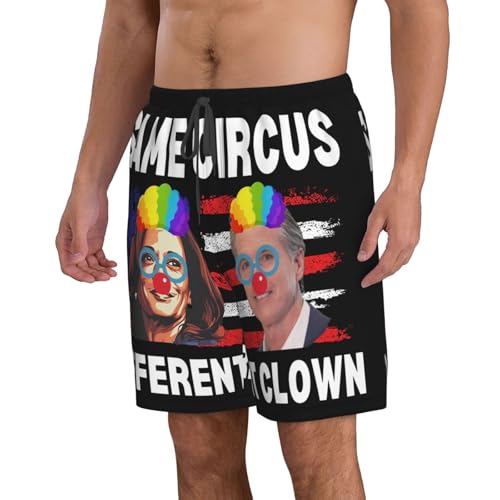 Same Circus Different Clowns Swimtrunk Anti Newsom 2028 Presidential Men's Beachshorts3