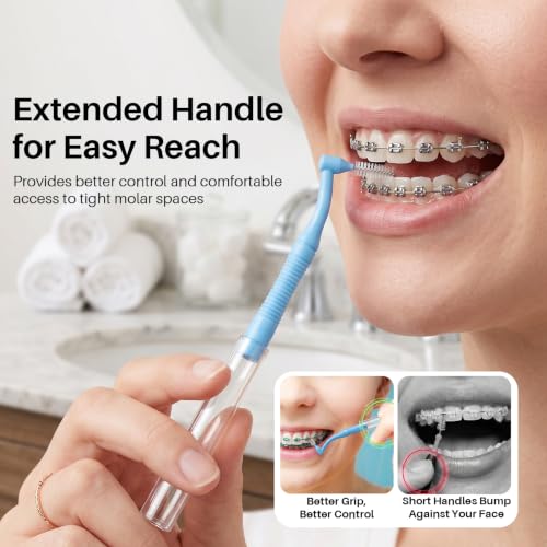 Image of RAZOKO 50 Count L-Shaped Interdental Brushes for Braces