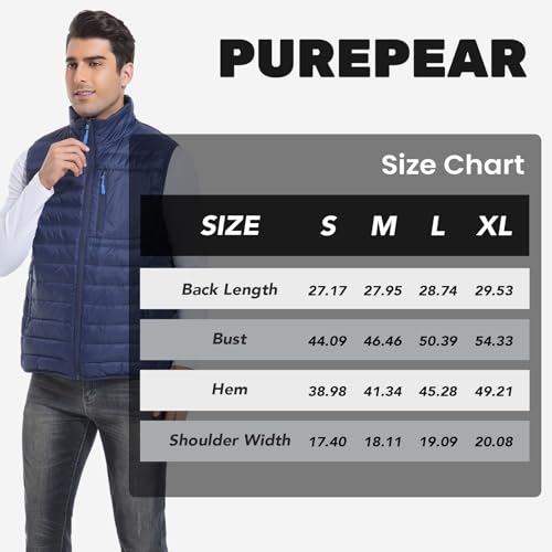 Image of Down Vest for Men Packable Full Zip Stand Collar Down Outerwear Winter Gilet for Golf