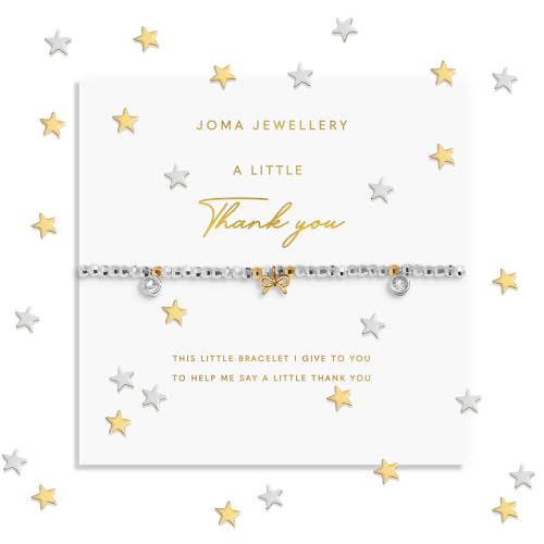 Image of Joma Jewellery SPARKLE CONFETTI A LITTLE THANK YOU Silver & Gold Plated Bracelet 17.5cm stretch