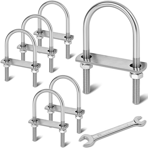 Image of 6 Sets M8 U Bolts 2 Inch Wide, 5 /16 inch x 2 inchW x 4 inch L