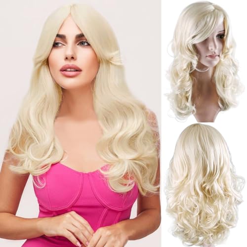 Besgo Cosplay Stylish Long Curl Blonde Hair Wig Party Perruque